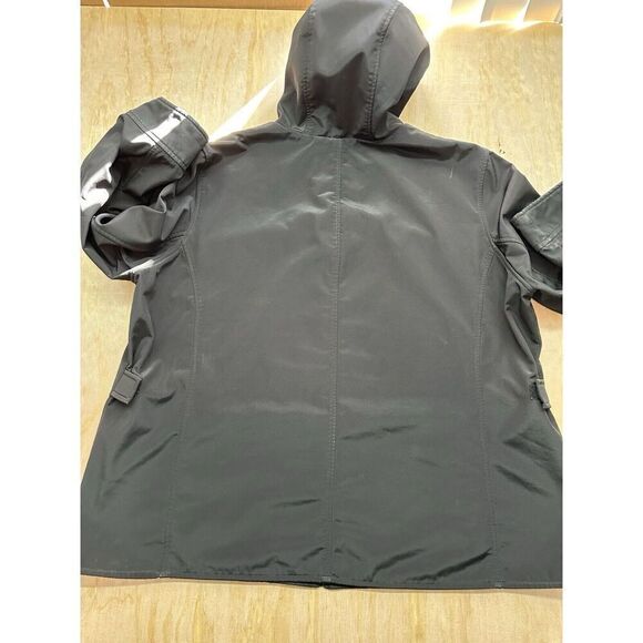 Avenue Womens Jacket Parka Black 26/28 Hooded Zip Snap Up Pockets Insulated Coat - Picture 5 of 6